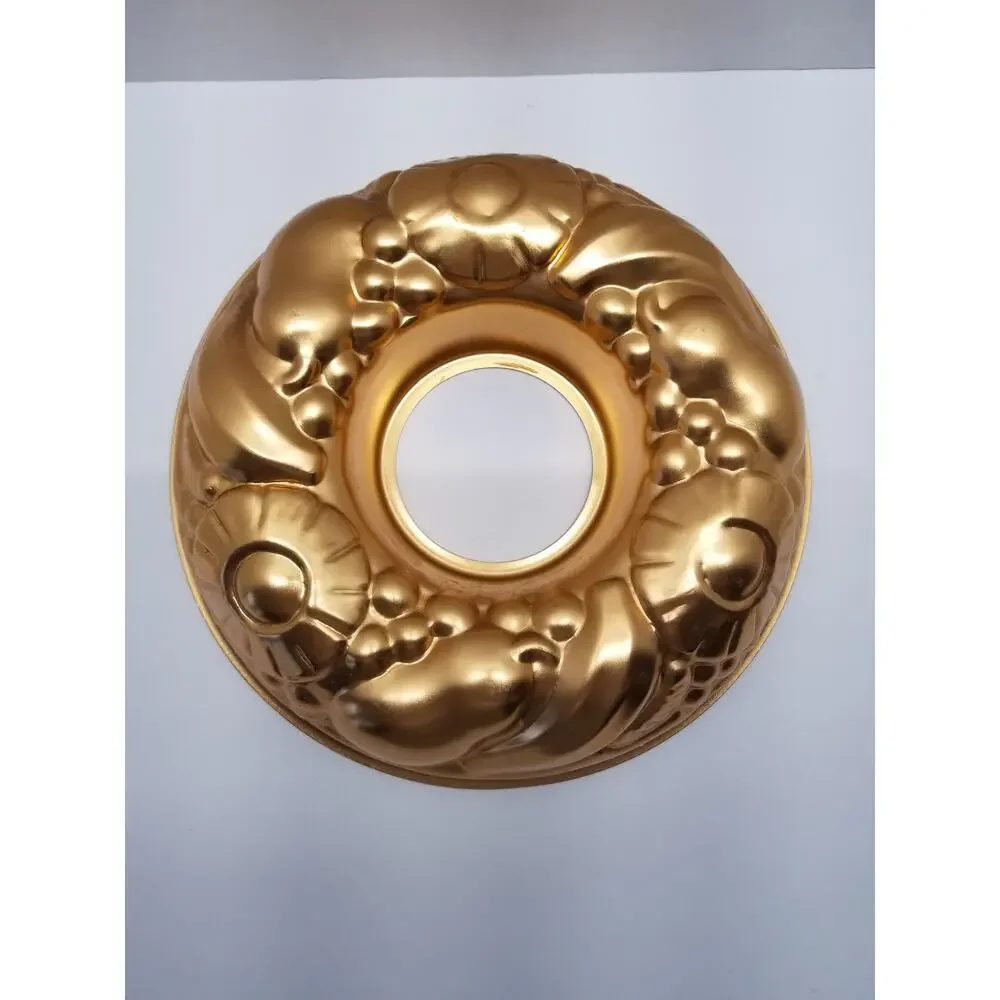 Copper Fruit Pattern Round Jello Mold